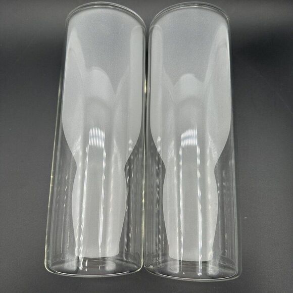 Double Wall Beer Glasses Highwave Australian Insulated Frosted 16 Oz Barware Set - Picture 3 of 10